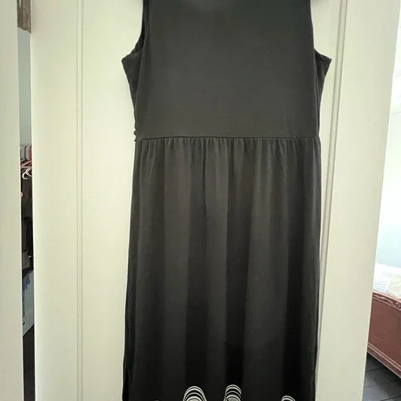 EUC J Jill Wearever Collection Wrap Style Maxi Dress; Black Havana Floral - Picture 3 of 8